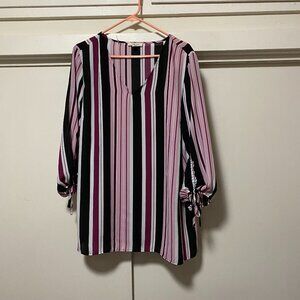 Como Blu women, 3/4 length sleeve, vertical stripped blouse, size 1X